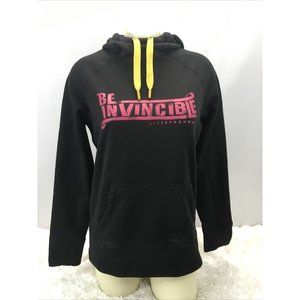 Be Invincible Live Strong Workout Hoodie Women Size Medium Black